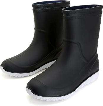 Mid-Calf Waterproof Rubber Boots: Non-Slip, Lightweight, and Comfortable for Men and Women