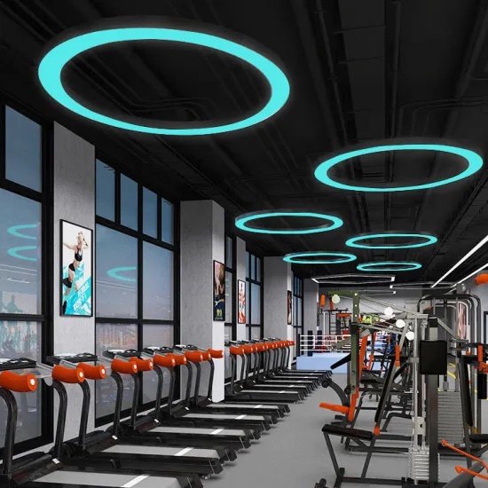 Modern RGB LED Circular Pendant Lights for Gaming Room, Gym, and Offices