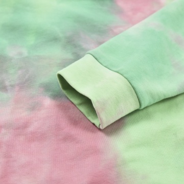 2020 nowych moda przeciwzmarszczkowy O-Neck dwuczęściowy zestaw stroje tie barwnik kobiety długa bluzka odzież do spodni