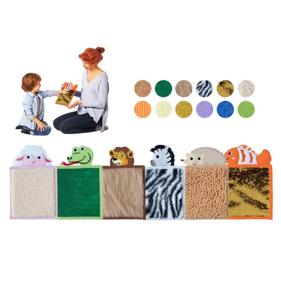 Educational and Sensory Play Mat: Good Selling Rectangle Cloth Sensorial Floor Tiles with Textured Tactile Mini Sequins for Autistic Kids