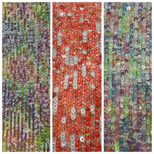 Shine 3MM Print Pailletten Chiffon Stickstoff
