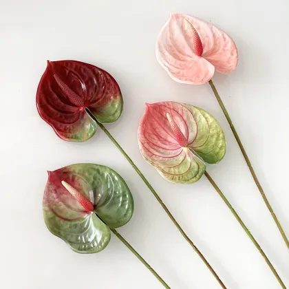 3D Printed Small Artificial Anthurium Andraeanum Lind for Home Greenery