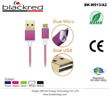 Blackred brand Colorful fashion design good quality bracelet USB cable for cell phones