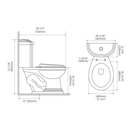 Cupc Certified Classic Design ADA Toilet