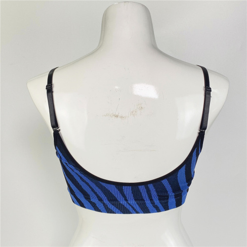 Mutandine reggiseno sportivo a coste senza cuciture con motivo zebrato OEM