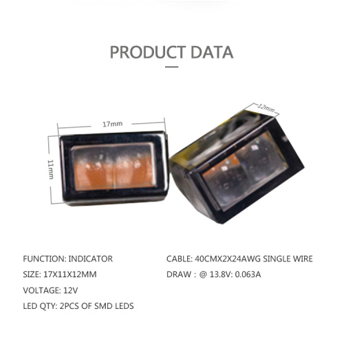 મીની ટર્ન સિગ્નલ એલઇડી લાઇટ મોટરસાયકલ સૂચક સીએનસી એલ્યુમિનિયમ હાઉસિંગ સાથે