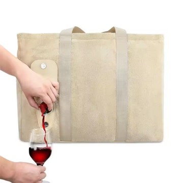 Insulated Wine Tote Bag with Hidden Dispenser for Large Capacity