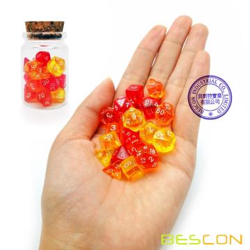 Bescon Mini Würfel Gem Set 21 -21 Gem Mini Polyhedral Würfel, 3 Farben im Komplettset von 7, Miniatur 10MM Würfel Größe