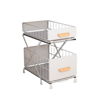 Double Layer Drawer Seasoning Rack for Kitchen Cabinets