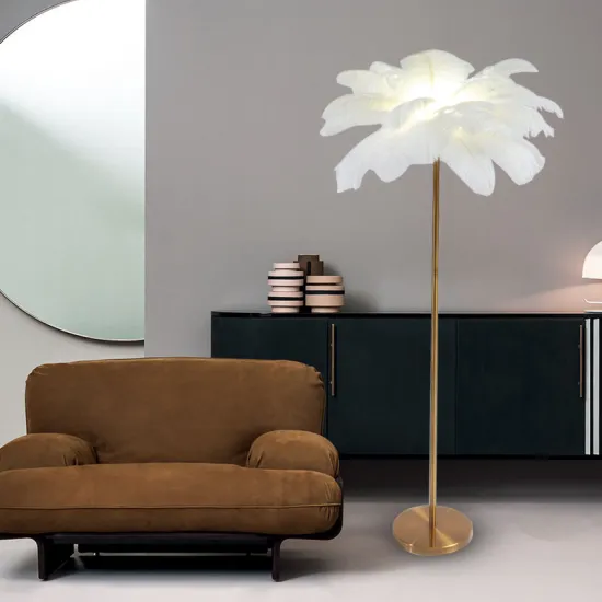 Modern Nordic Iron Bedside & Floor Lamps: Luxury Gold Feather Design for Bedroom Decor