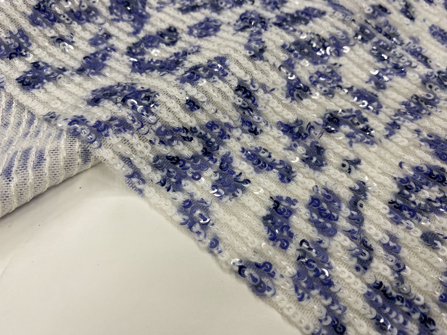 Sequins Printed Embroidery Fabric