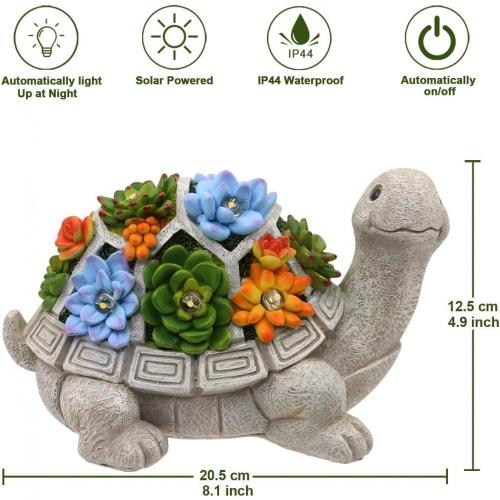 China Solar Turtle Figurine with Succulent Manufactory