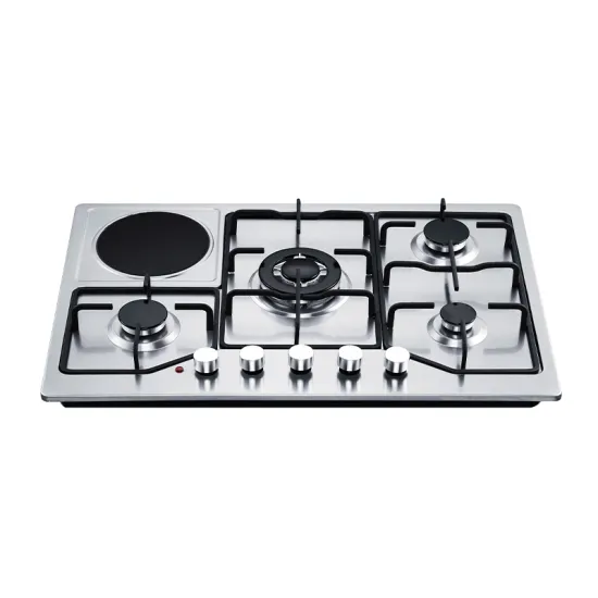 Built-In 4-Burner Hybrid Stove: 3 Gas and 1 Electric Infrared Induction Ceramic Cooker Hob