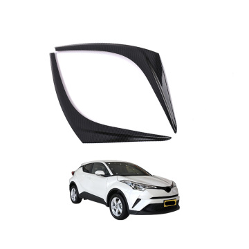 Chromowany z włókna węglowego Plane przednie reflektor dekoracja brwi dla Toyota 2018C-HR ABS OEM