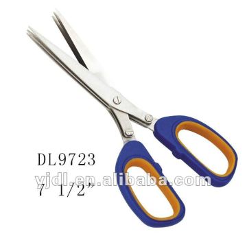 7 1/2 inch green handle double blades shearswith three blade