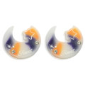 42mm Crescent Moon Shape Resin Cabochon Flatback Star with Simulation Diamond Decoration for Hair Grippers Hair Tie Accessory