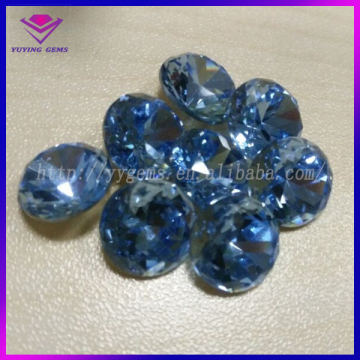 Wuzhou Loose Round Plating Crystal Stone Light Sapphire Glass Gemstone