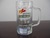 glass cup with handle and fancy design