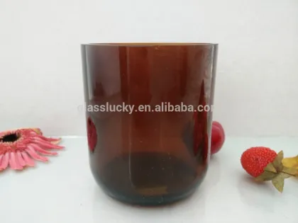 hot sale amber glass gar with netal lid