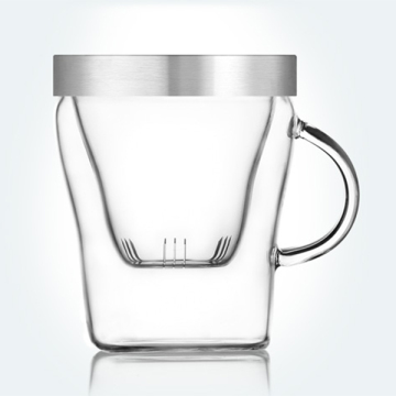 Hot Sale! SAMADOYO Heat-resisting High Borosilicate Drinking Glass Cups with Strainer Factory