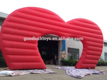 Hot sale heart shape giant inflatable wedding arch/archway, inflatable decorations for wedding