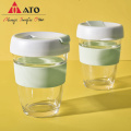 350ML Glass Water cup with Silicon Glass Cup