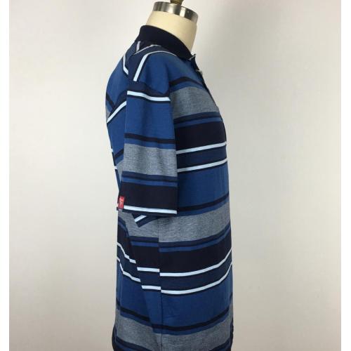 Custom Design Stripes Washed Yarn Dyed Polo T-shirt
