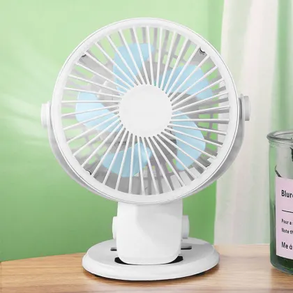 Portable USB Small Fan - Black and Yellow, Small Circulation Charging Fan