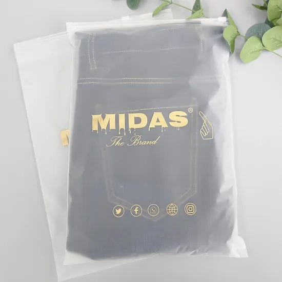 Custom Matte Print PE Zipper Lock Frosted Plastic Bags for Clothing