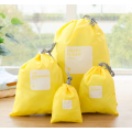 Set of 4 nylon drawstring toiletry bag