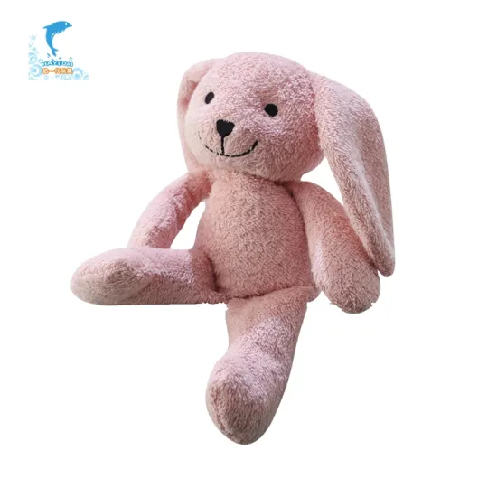 SA8000 factory wholesale plush animal soft fat cute pink health rabbit toy with natural corn built-in