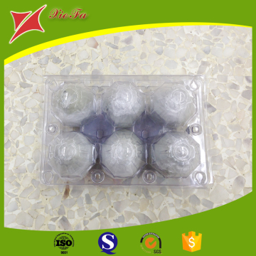 6 holes plastic PET clear quail egg packing tray /quail egg cartons for sale