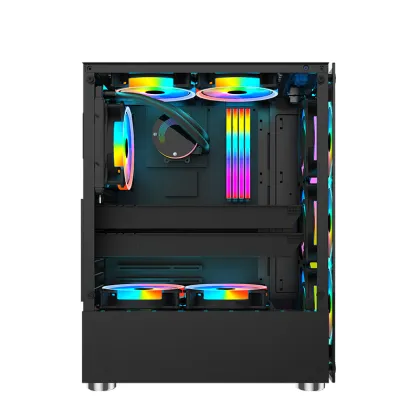 Dunao New ATX PC Case with Tempered Glass, RGB Fan, Gaming Computer Cases Towers