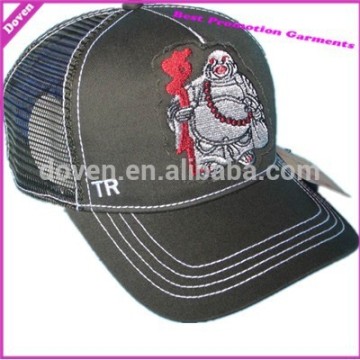 Flat embroidery mesh sport caps