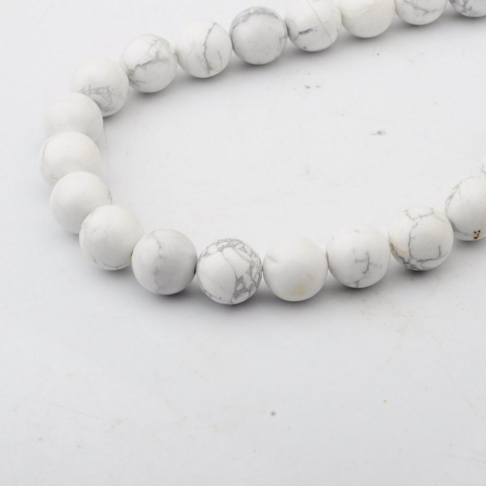 Perles rondes naturelles de Howlite de pierre gemme lâche de 14MM pour faire des bijoux