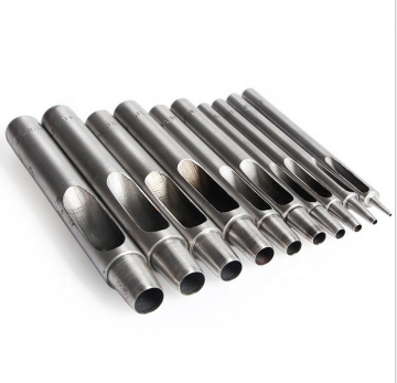10pcs Round Steel Leather Craft Hole Punch Set - Tool for Leather Belt & Watch Bands
