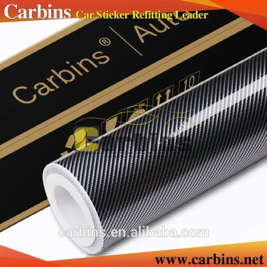 Carbins Durable 2D Silver Glossy Carbon Fiber Car Wrap Stickers