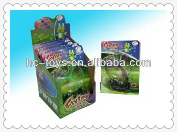 kids plastic toy flying saucer,Pull line Flying saucer with lights,pull line spinning toy,toxic free toy