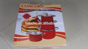 8pcs 8 pcs high quality non stick non-stick coookware set stainless steel metal handle