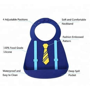 BPA Free Fashion Gentlemen Suit shape Silicone Bibs