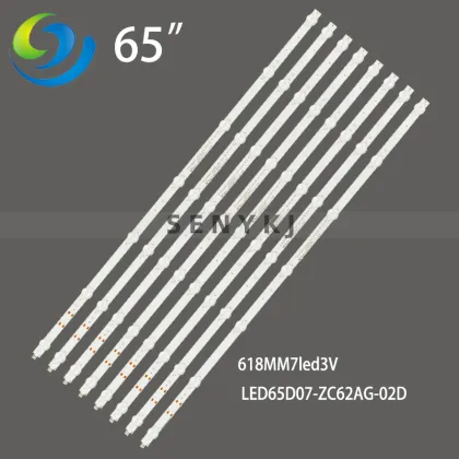 8pcs LED Backlight Strip LED65D07-ZC62AG-02D for ONN 30365007043D Onn 100012587