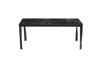 Black bass gloss sintered stone fixed table