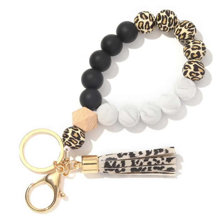 Silicone Beaded Bracelet Keychain