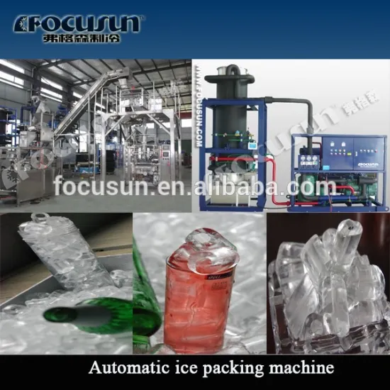 Automatic bagging sealing machine to bag ice. 2,3,5 and 10 kg bags