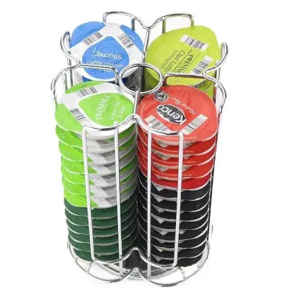 Rotating Pod Organizer for 52 Tassimo Coffee Capsules: Ideal for Home Countertop Pod Storage