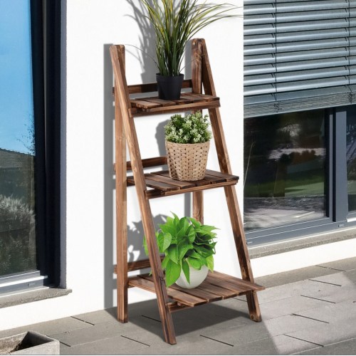 3 Tier Flower Shelf Stand Ladder Garden Rack