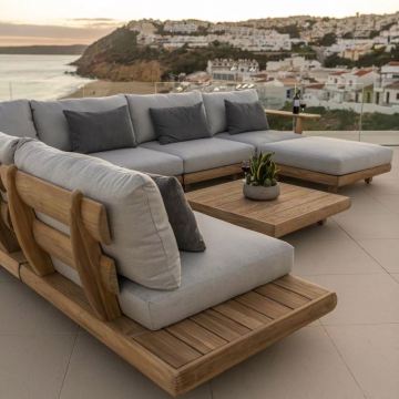 Modern Waterproof Teak Wood Outdoor Furniture with Cushions
