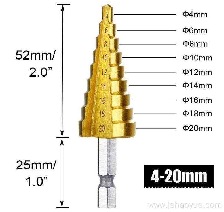 3PCS High-Speed Steel Step Drill Bit