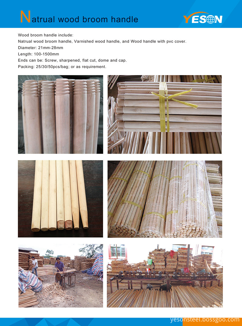 natural wood broom handle