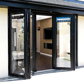 10-Year Warranty Wholesale Outdoor Black Folding Aluminum Bifold Glass Door in China
